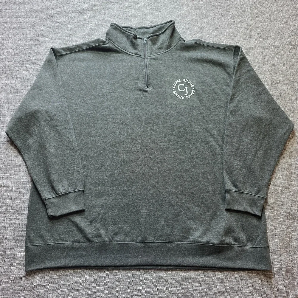 Crime Junkie 1/4 Zip Sweater Polo Mens 3x Gray
